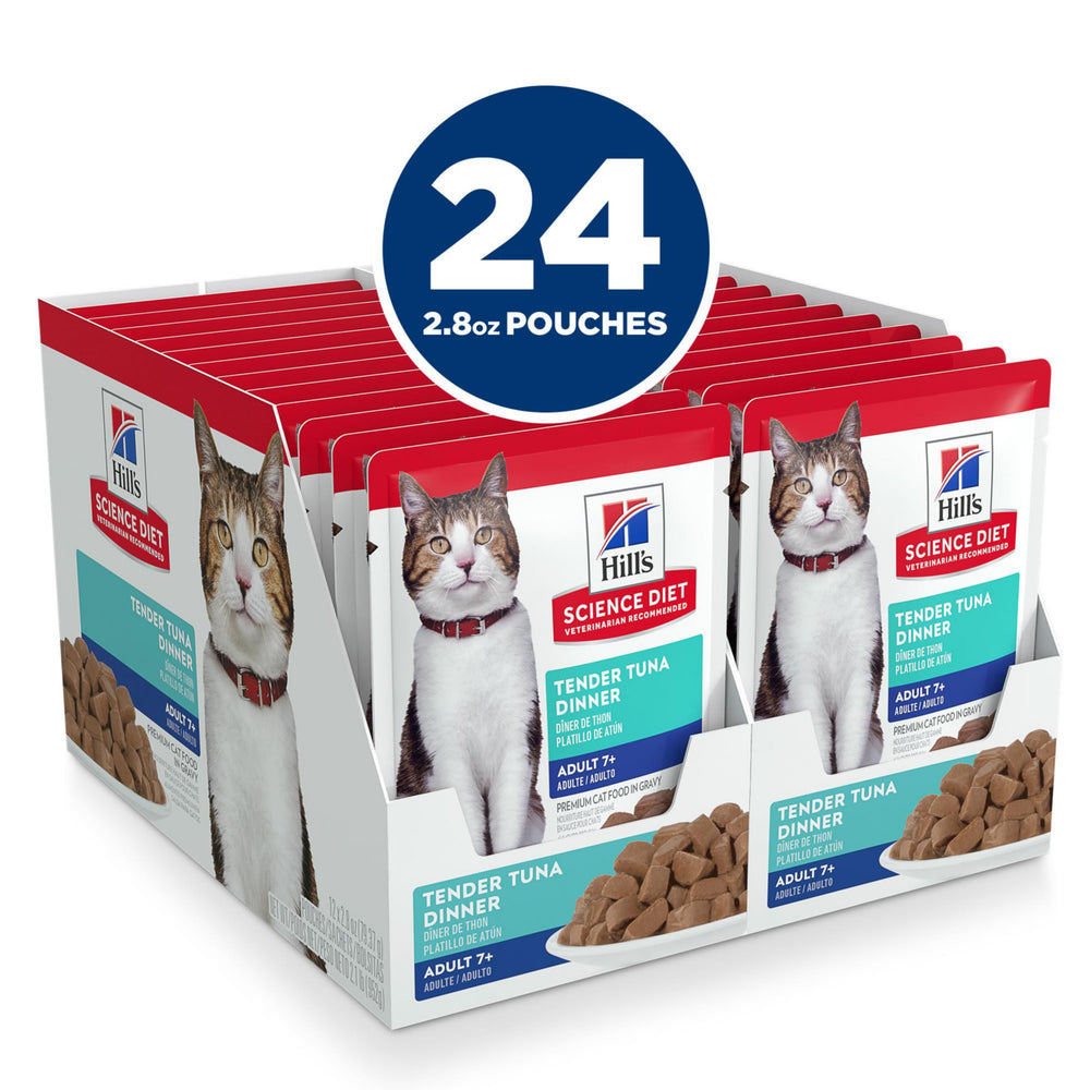 Open Hill's Science Diet tuna stew pouch for easy, single-serve feeding