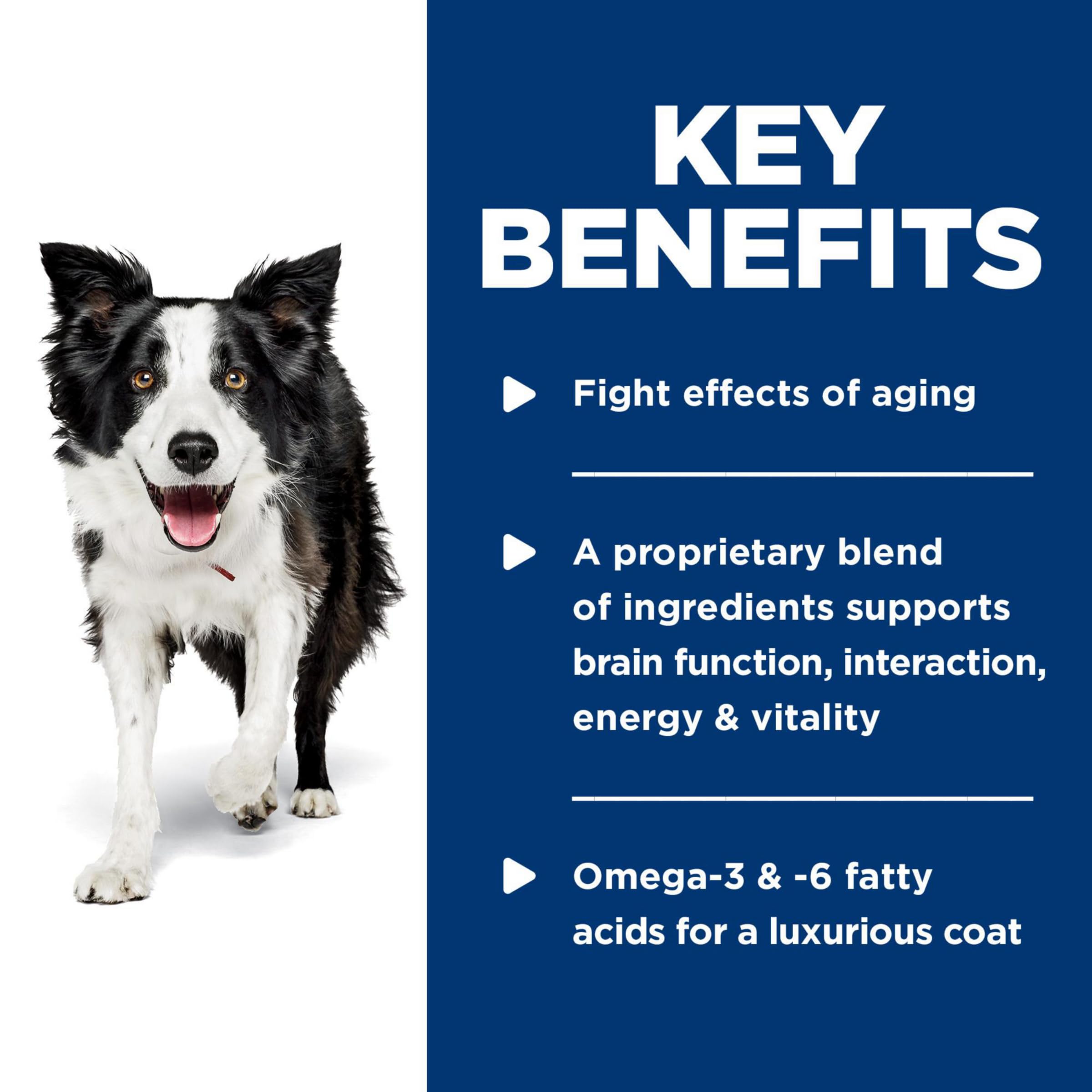 Hill's Science Diet Senior Vitality ingredients array, balanced nutrition for older dogs