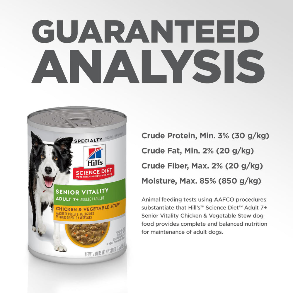 Hill's Science Diet Senior Vitality veterinarian-recommended option for mature dogs