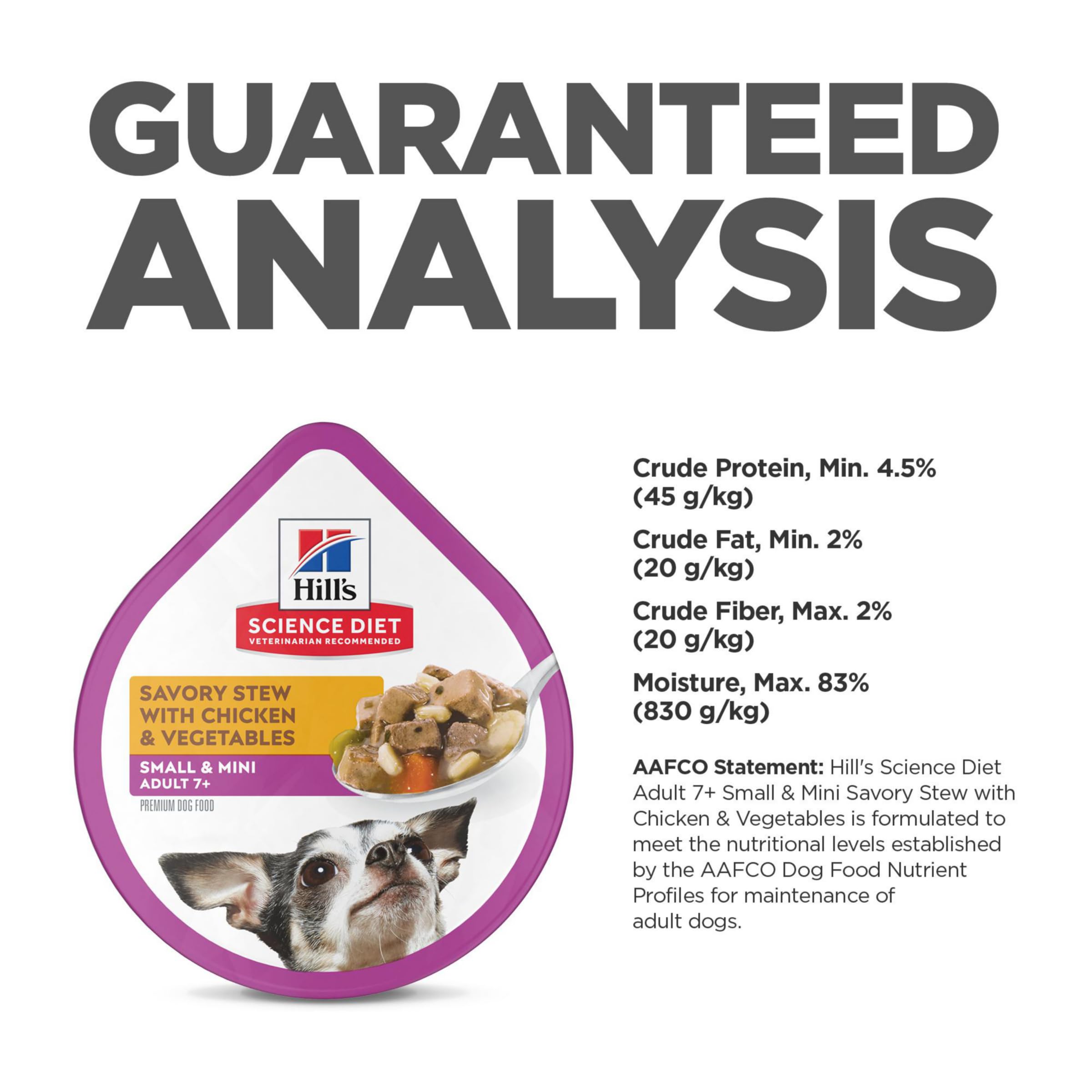 Hill's Science Diet 3.5 oz trays offer convenient portion control.