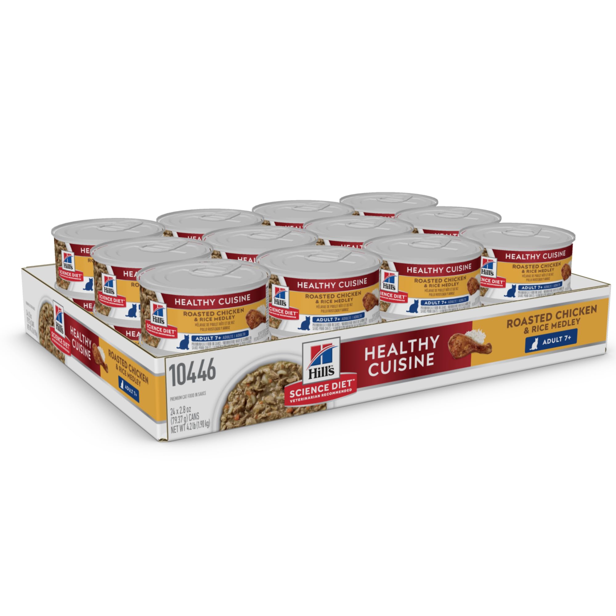 Hill's Science Diet Adult 7+ turkey entrée can front view; supports aging cats' energy.