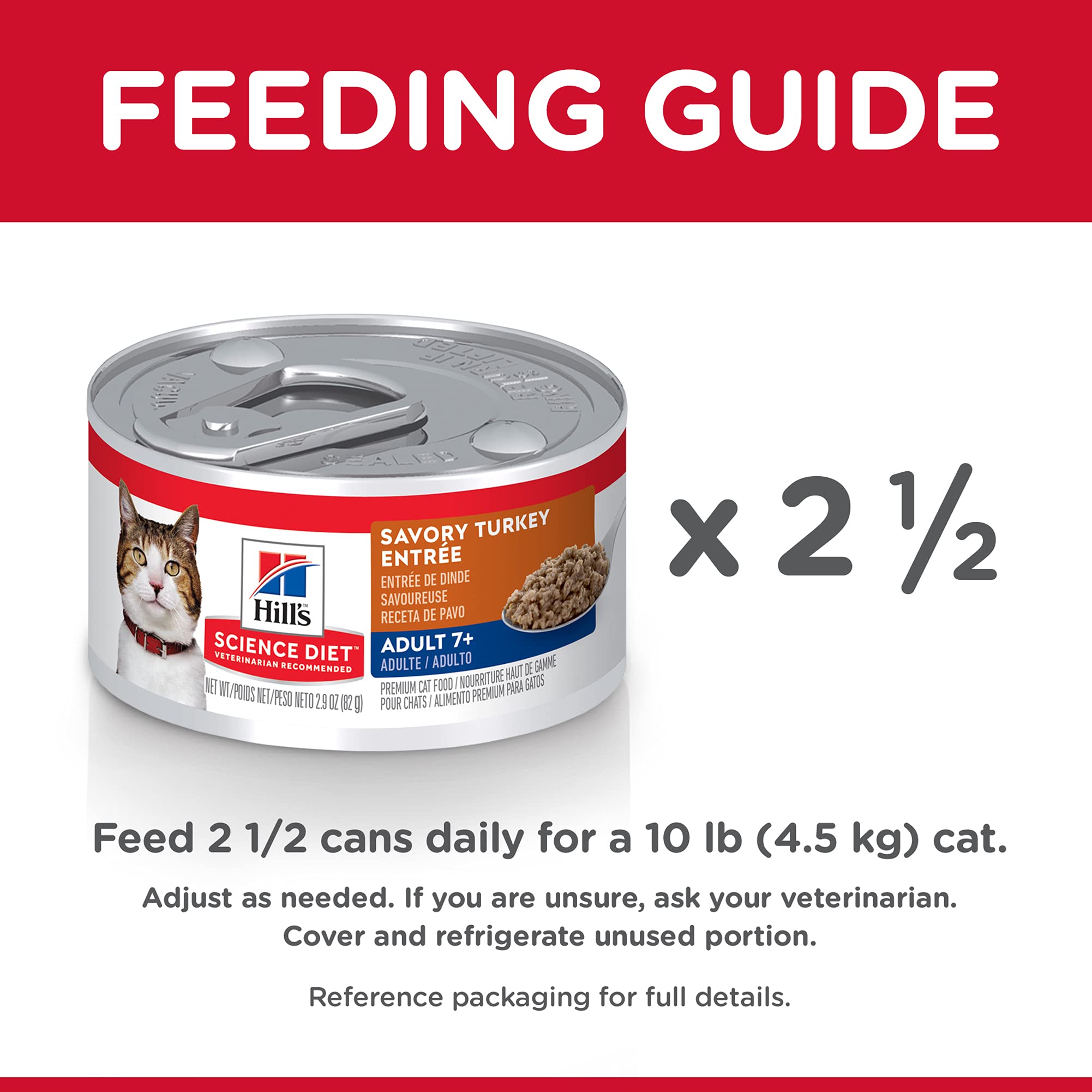Premium protein aids muscle maintenance in aging cats.
