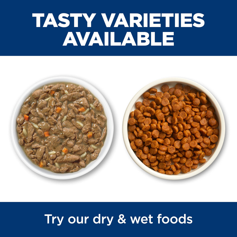 Hill's Science Diet turkey minced entrée provides high-quality protein for seniors