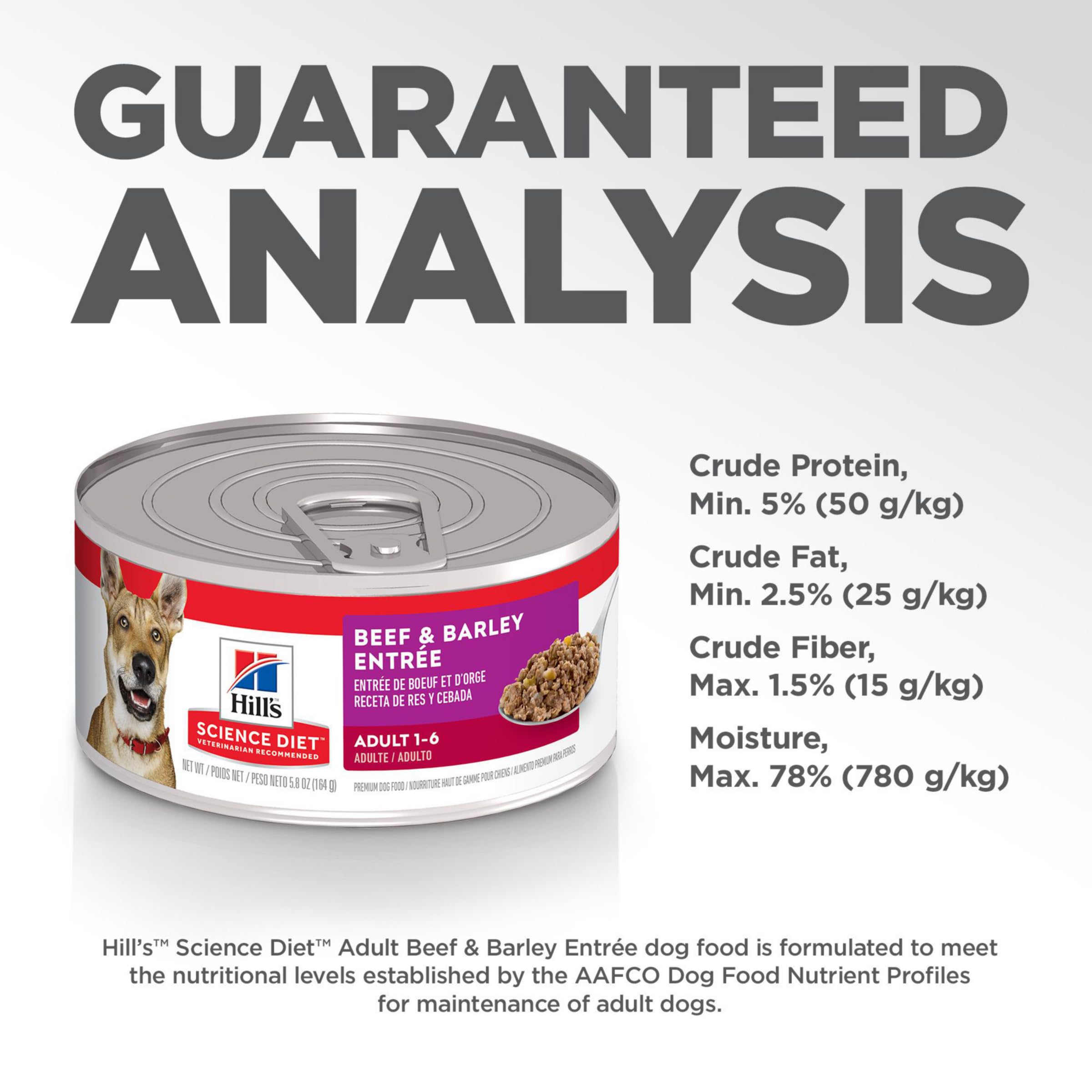 Hill's Science Diet adult beef & barley wet dog food carton front – organized shelf-ready.