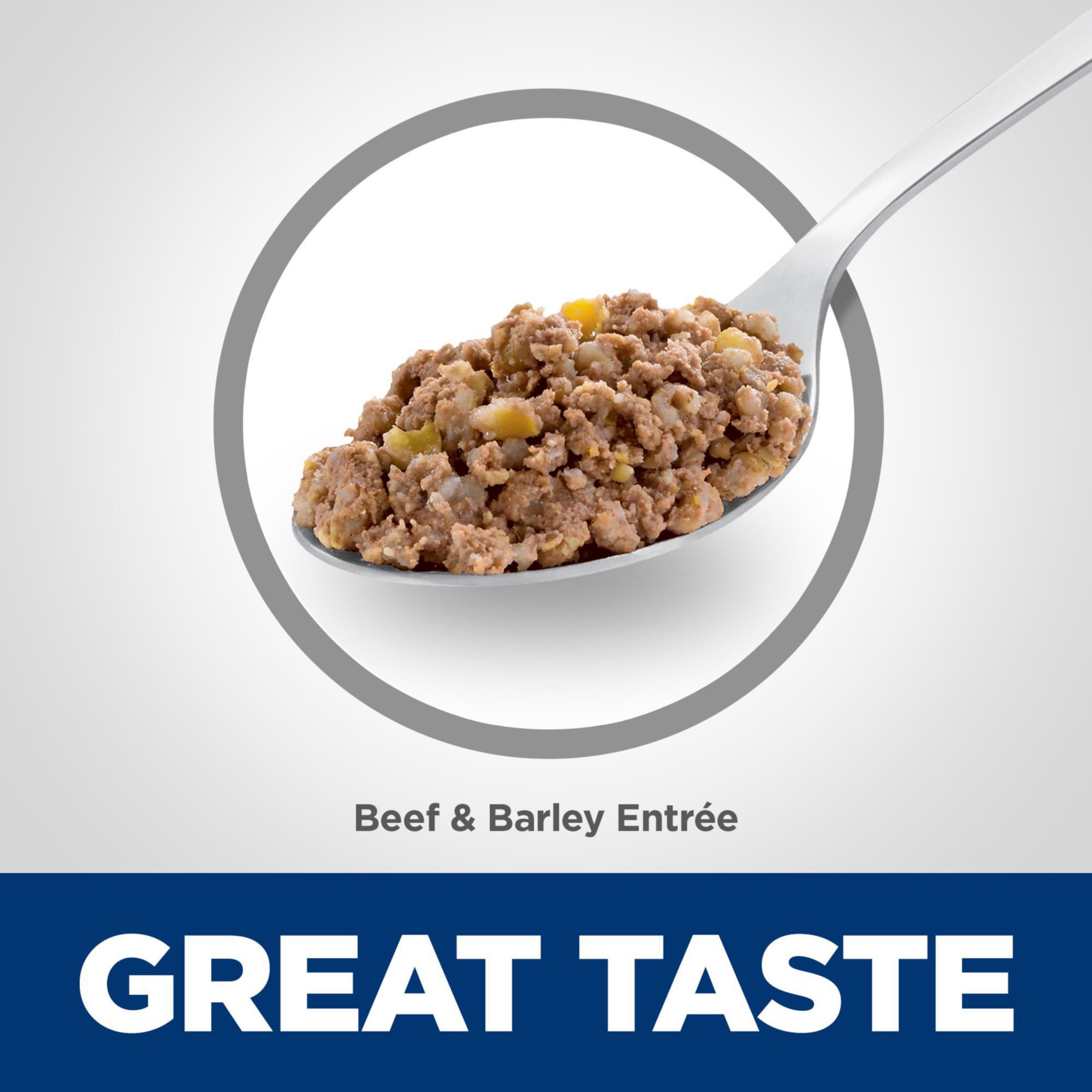 Hill's Science Diet adult beef & barley wet dog food lid – keeps freshness intact.