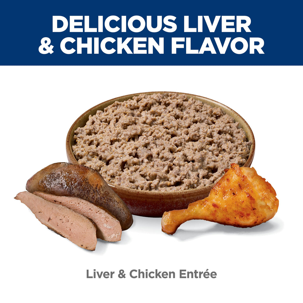 Hill's Science Diet Adult Cat liver-chicken serving bowl ready-to-eat texture