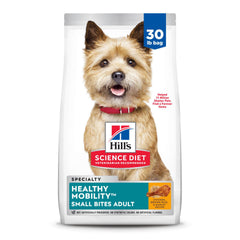 Hill's Science Diet bag of Adult Healthy Mobility Small Bites with joint-supporting kibble