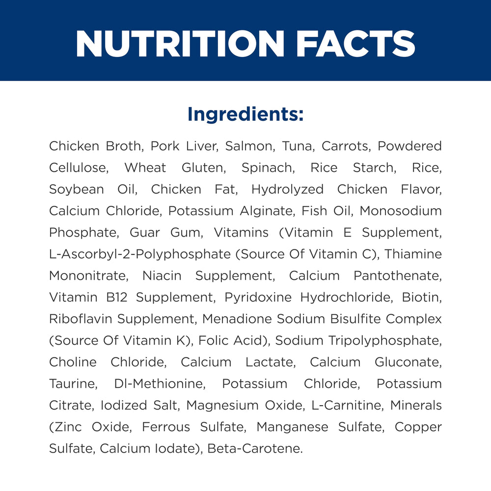 Hill's Science Diet Indoor salmon-vegetable meal close-up highlights natural ingredients.