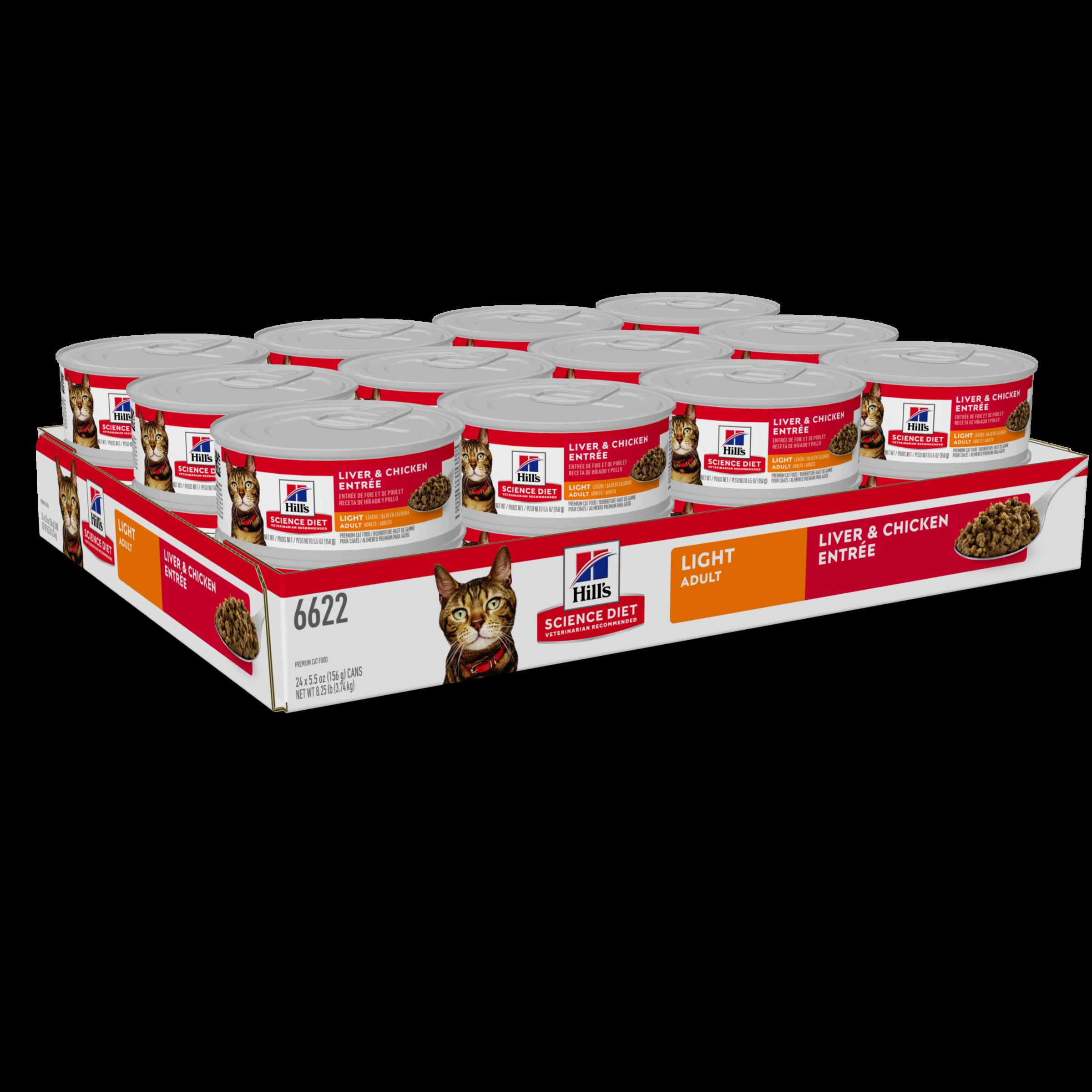 Hill's Science Diet Liver & Chicken wet cat food served in a bowl for weight-conscious meals.