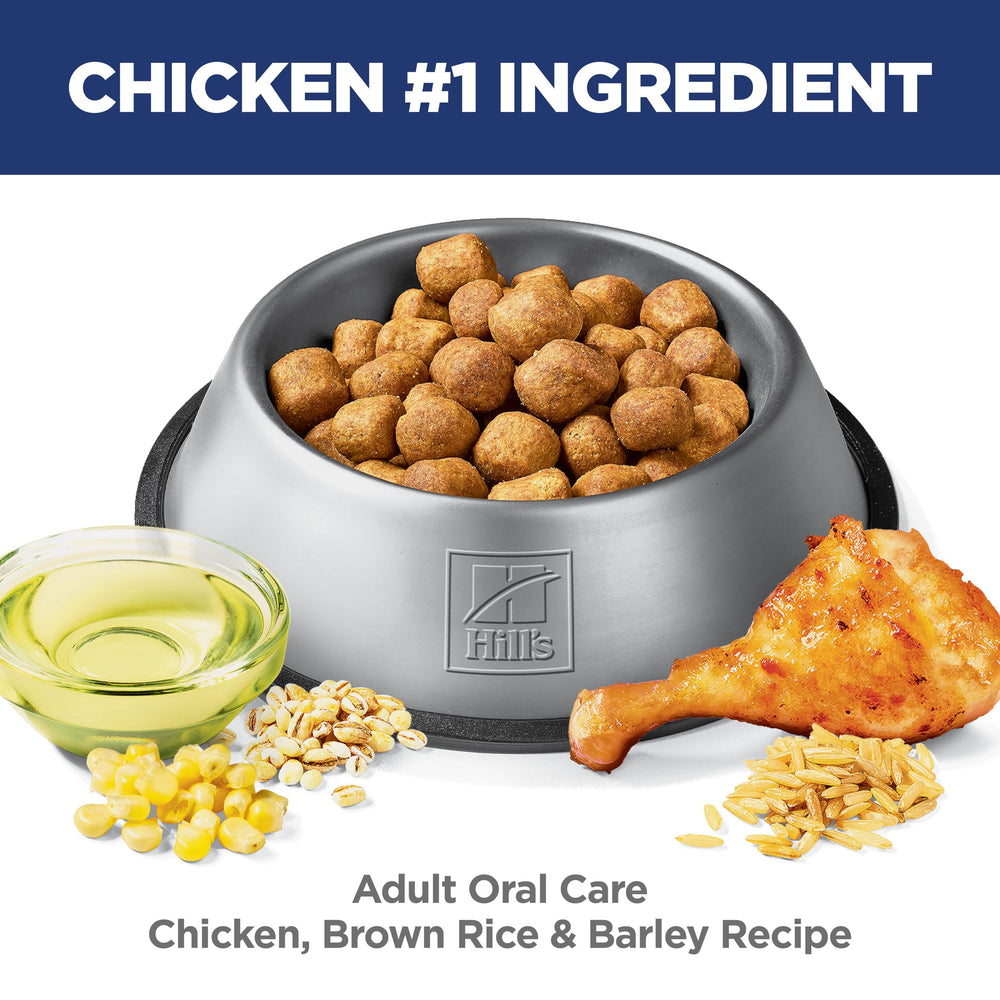 Dog eating Hill's Science Diet Adult Oral Care meal