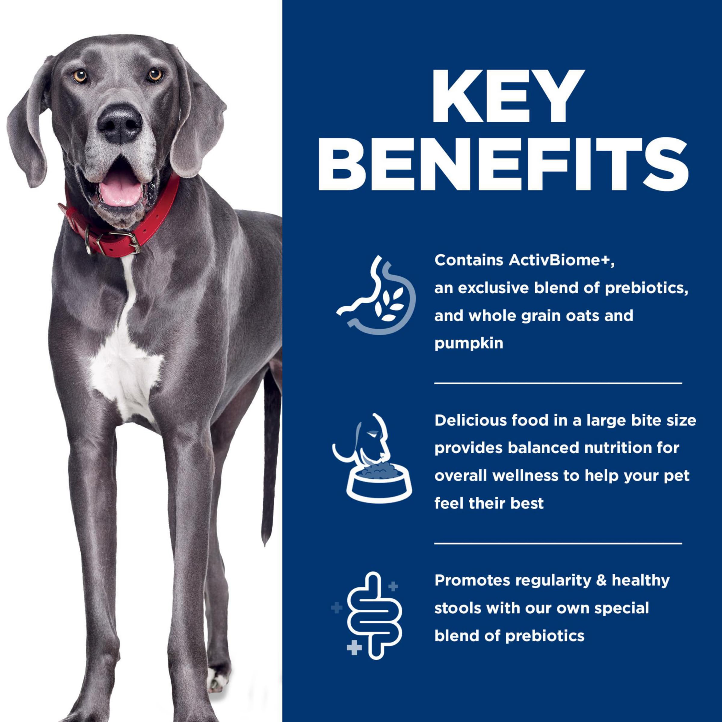 Hill's Science Diet kibble with chicken as the first ingredient highlights quality protein.