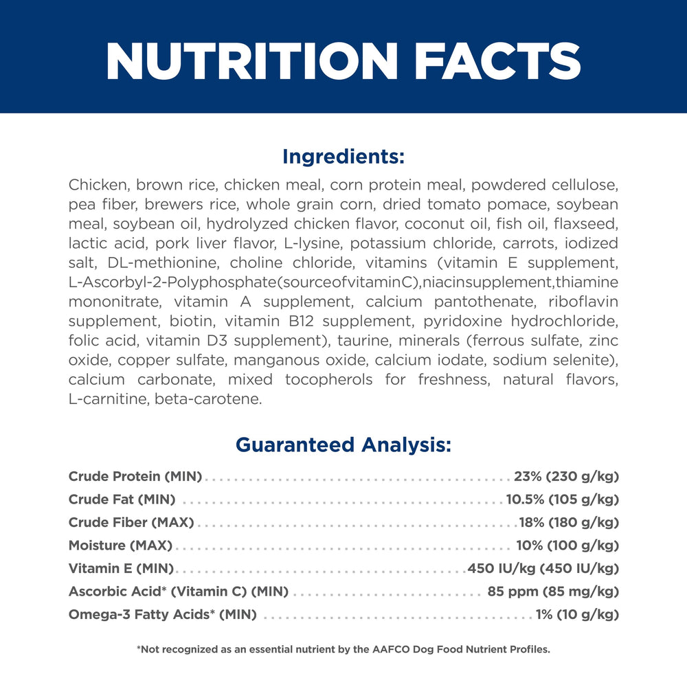 EPA-rich fish oil in Hill's Science Diet supports joint function and mobility
