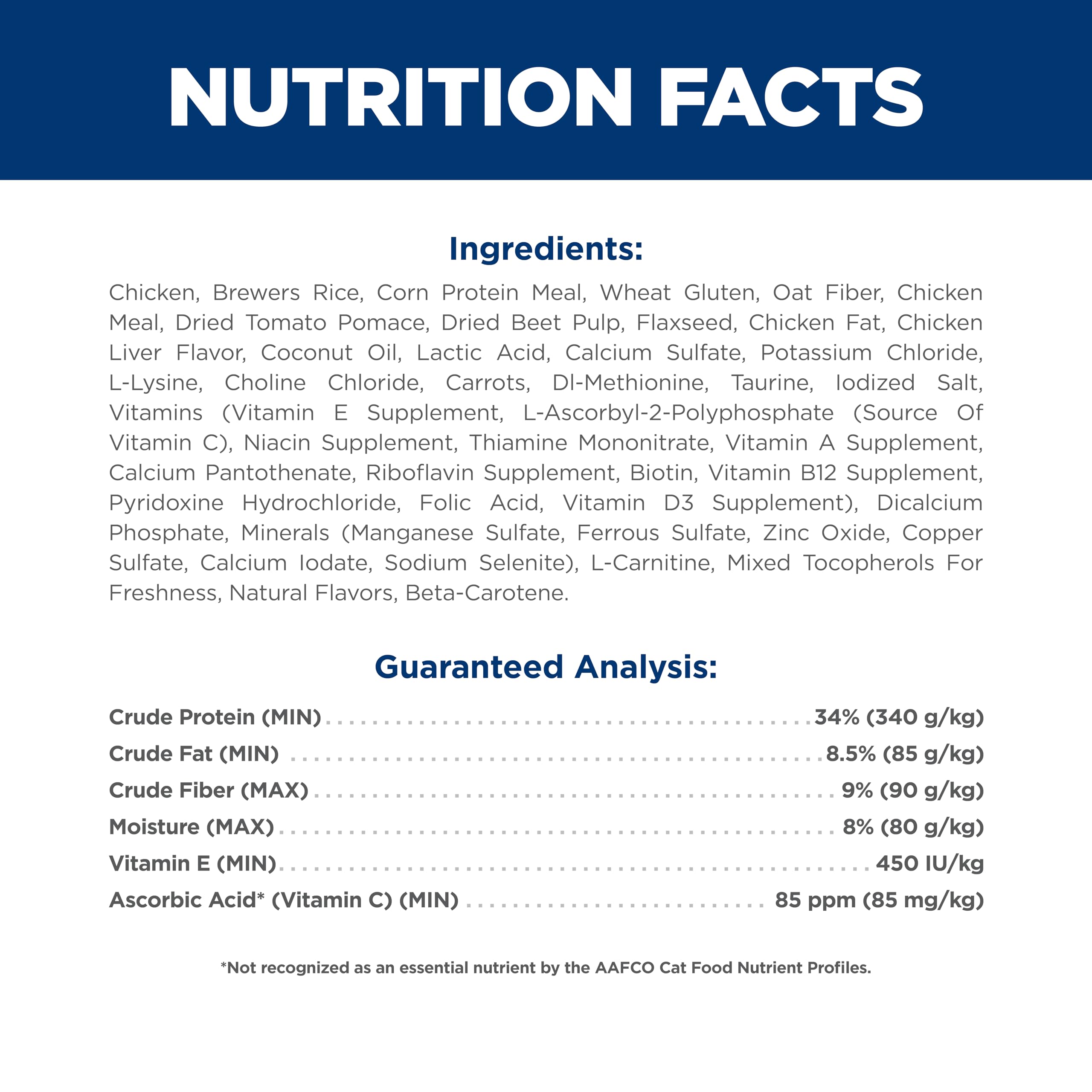 Made in USA Hill's Science Diet Adult Perfect Weight ingredients