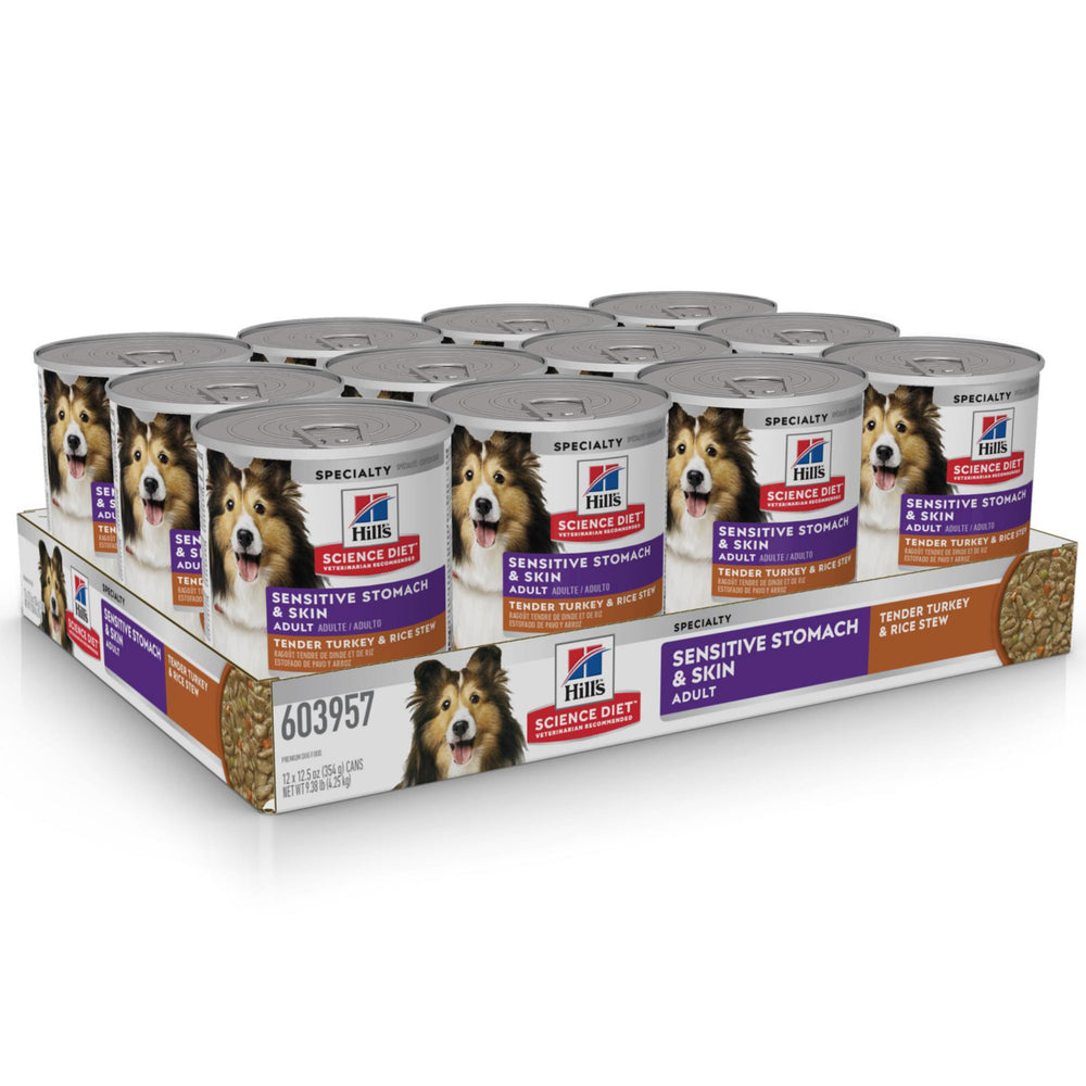 Hill's Science Diet Adult Sensitive Stomach Can Pack for easy, portion-ready dog meals.