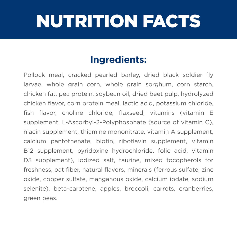 Insect meal listed among ingredients for extra fiber