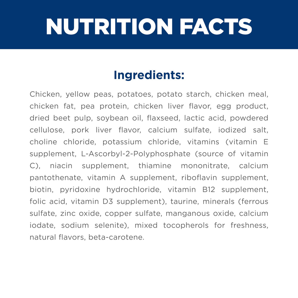 Vitamin C and E antioxidants in Hill's Science Diet for immune support.