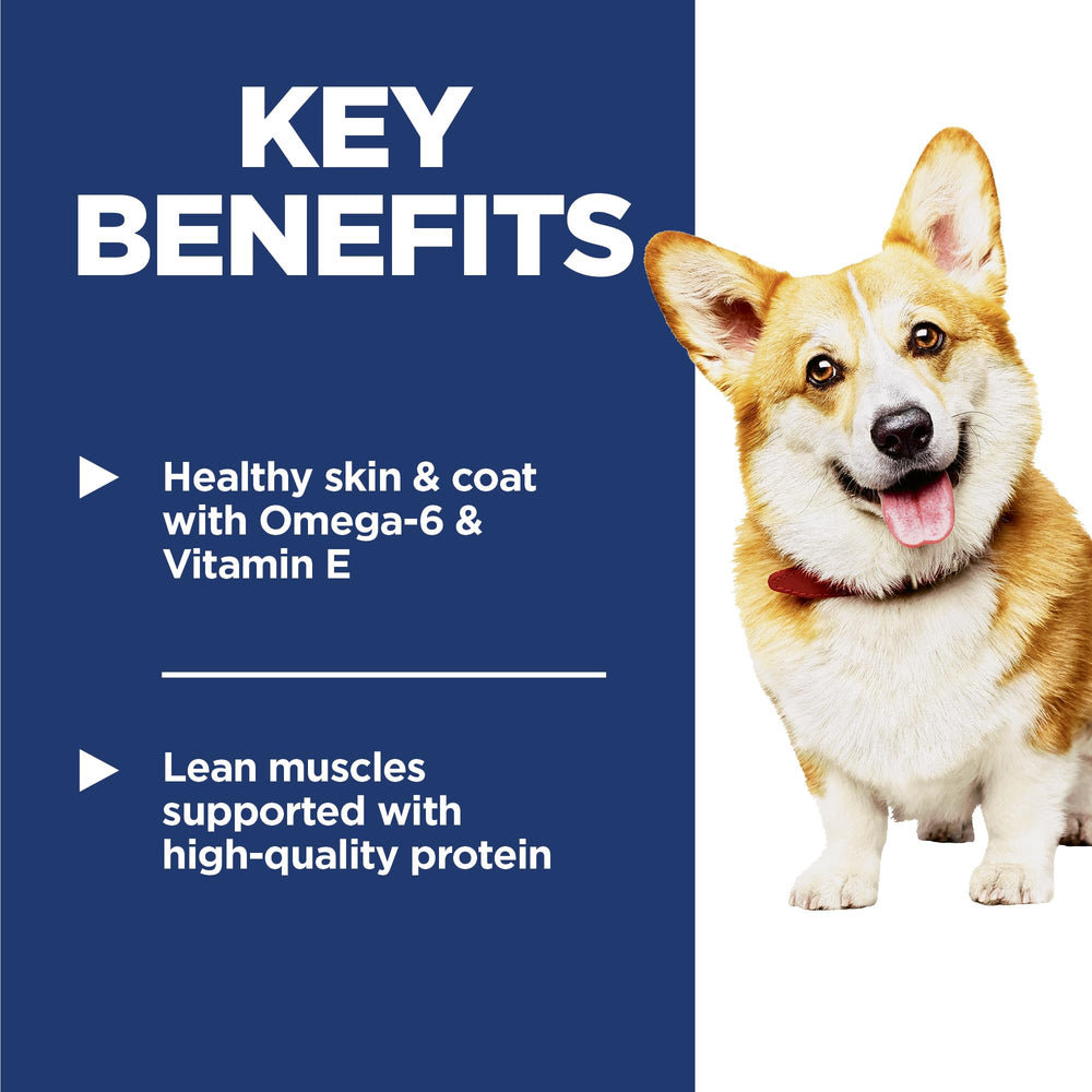 Hill's Science Diet Adult Small Bites chicken protein close-up supports lean muscles.