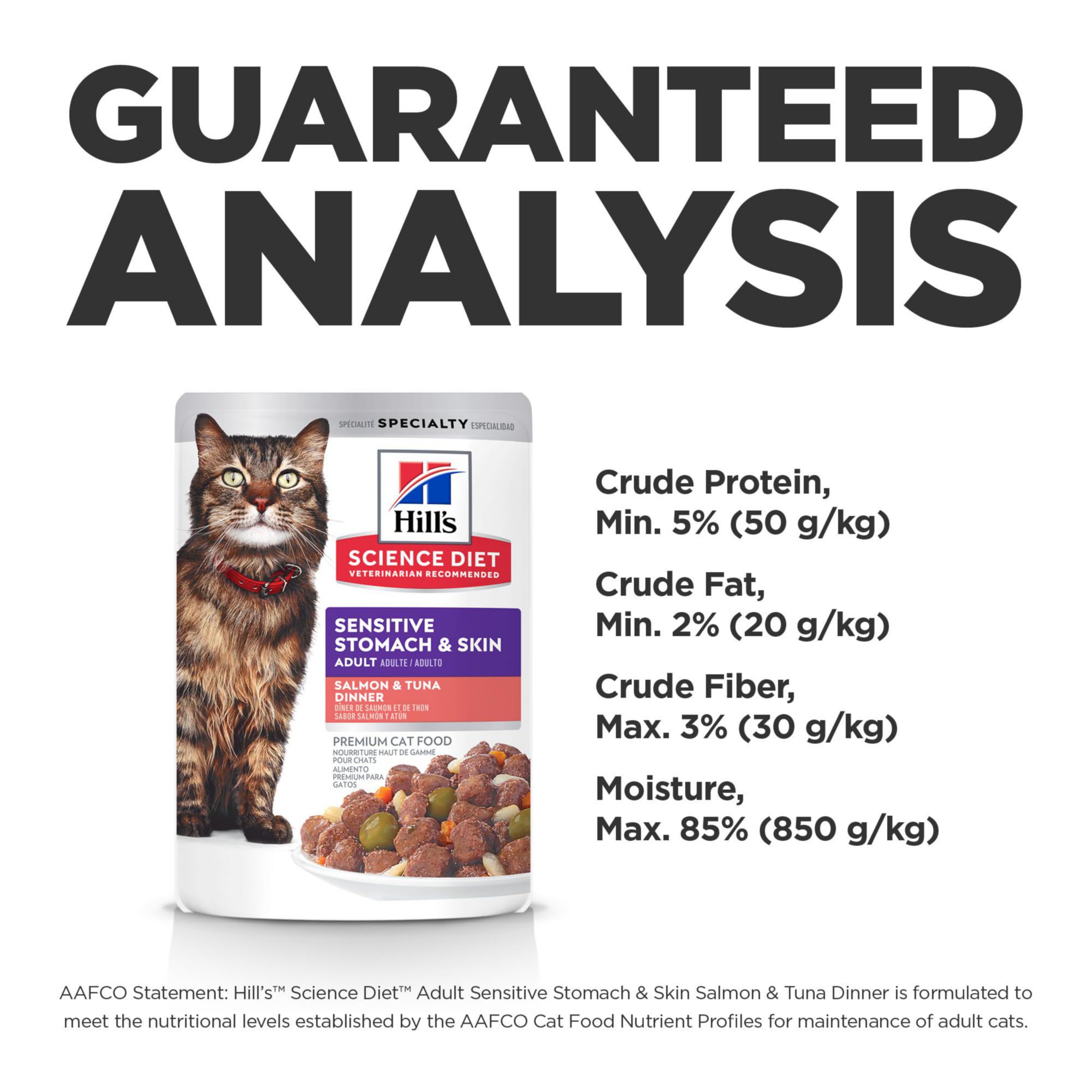 Hill's Science Diet ready-to-serve 2.8 oz pouch highlights convenient portion for quick meals