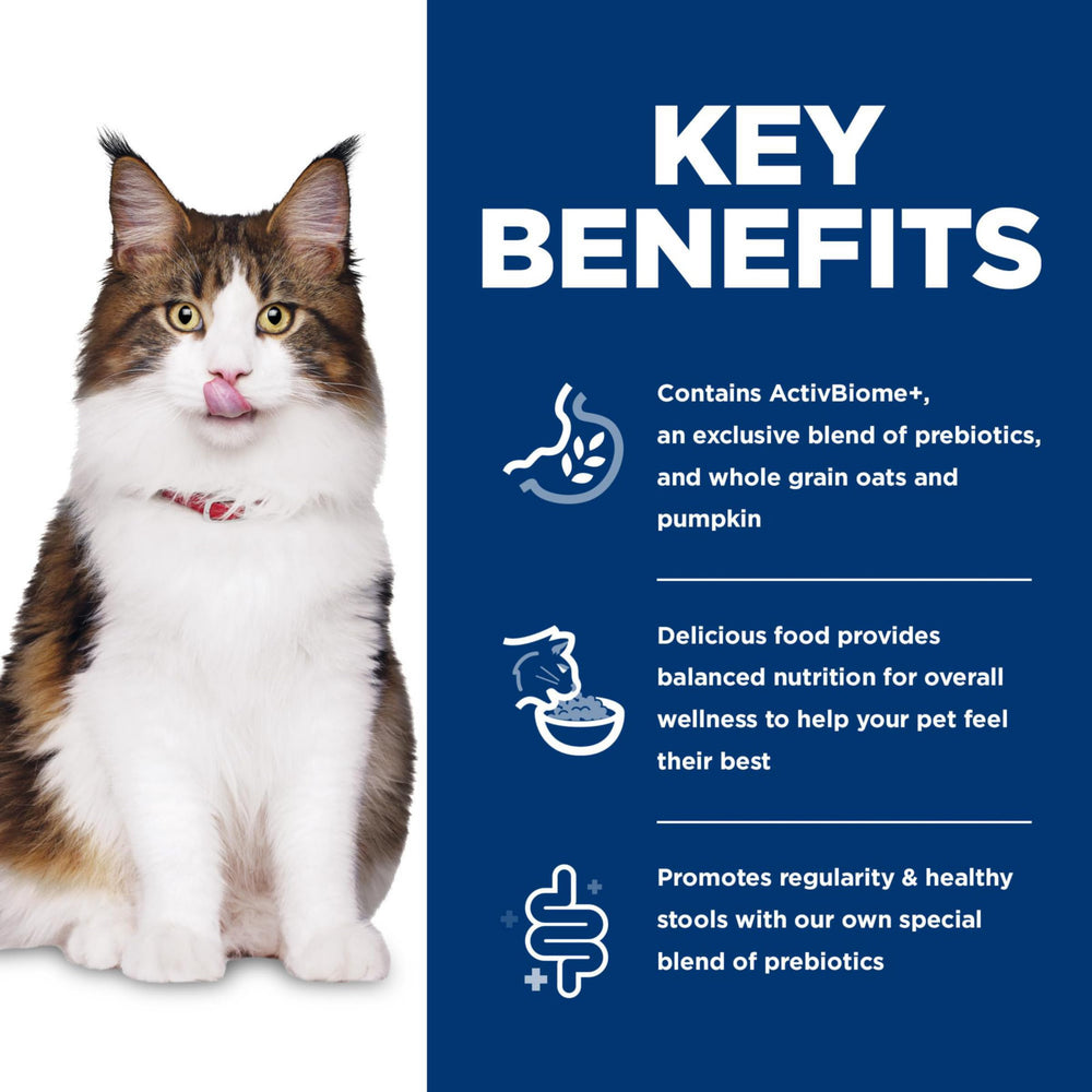 Hill's Science Diet kibble close-up highlighting chicken as the top ingredient.