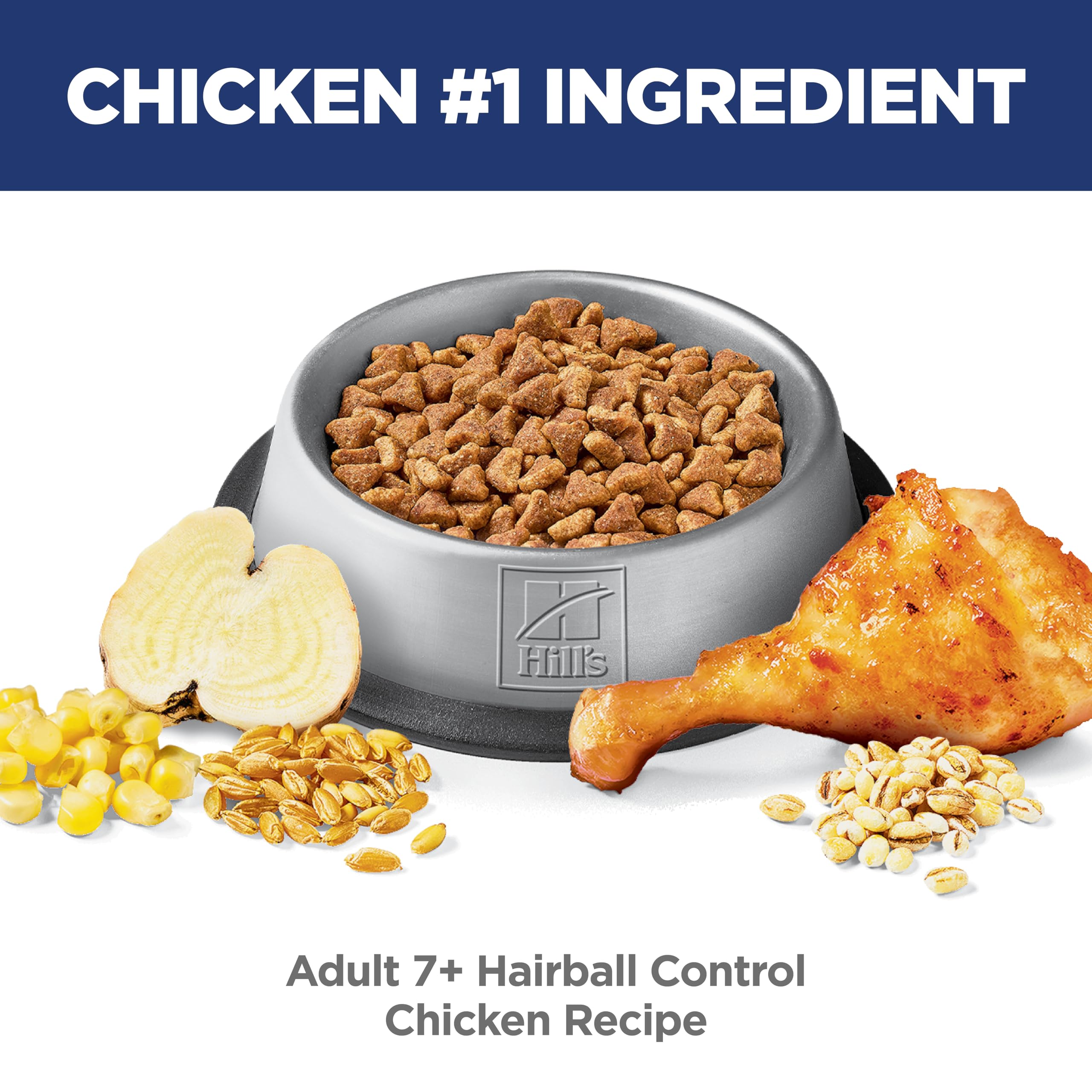 Lean muscle support from Hill's Hairball Control protein in kibble form