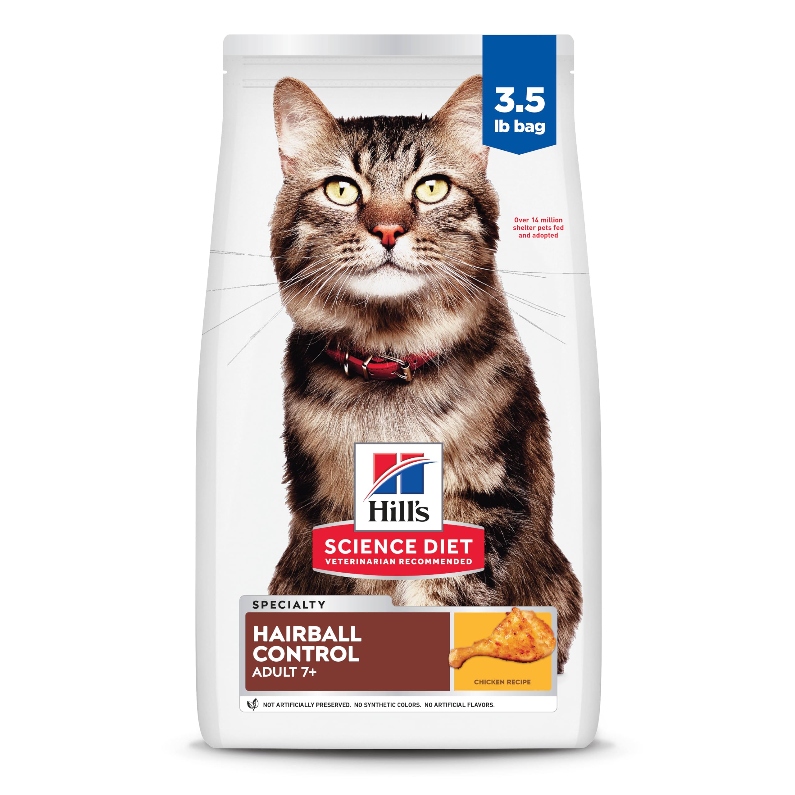 Hill's Science Diet Hairball Control senior 7+ bag promotes easier hairball management