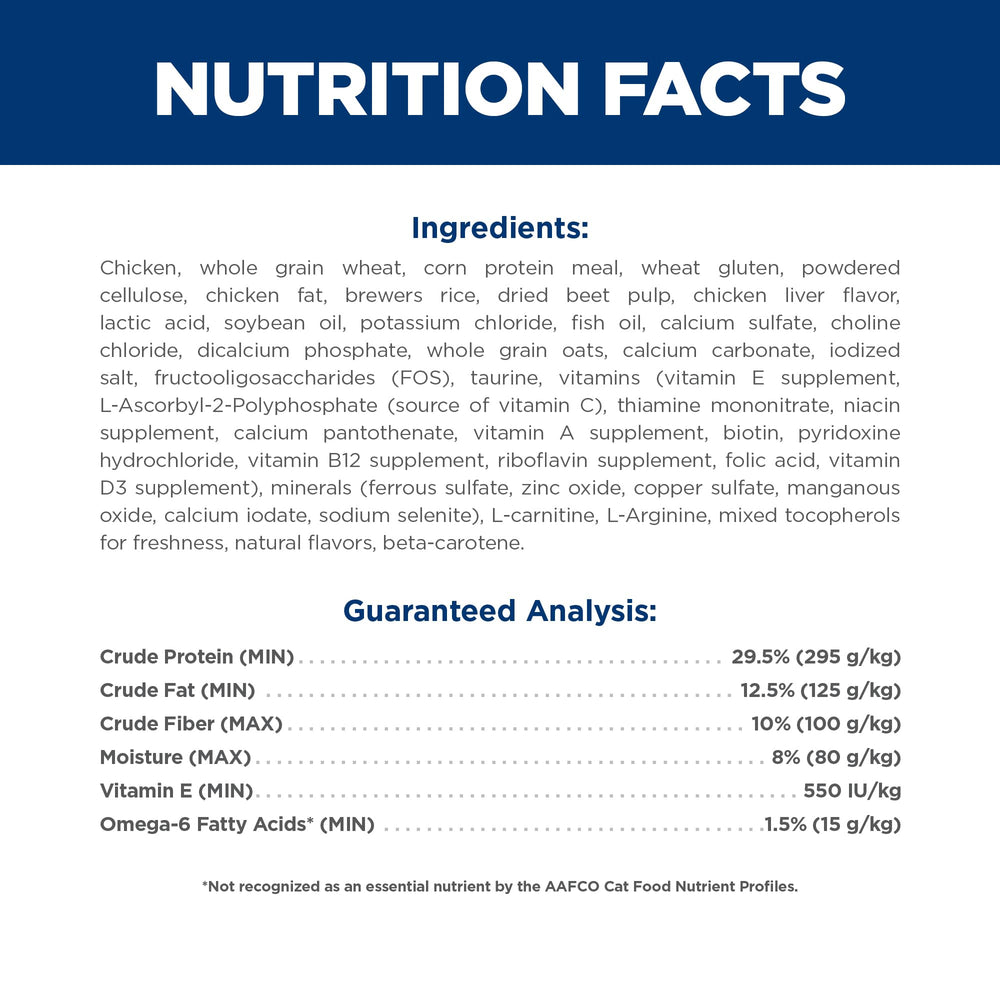 Ingredients photo highlighting natural components in Hill's Science Diet Indoor Senior 7+.