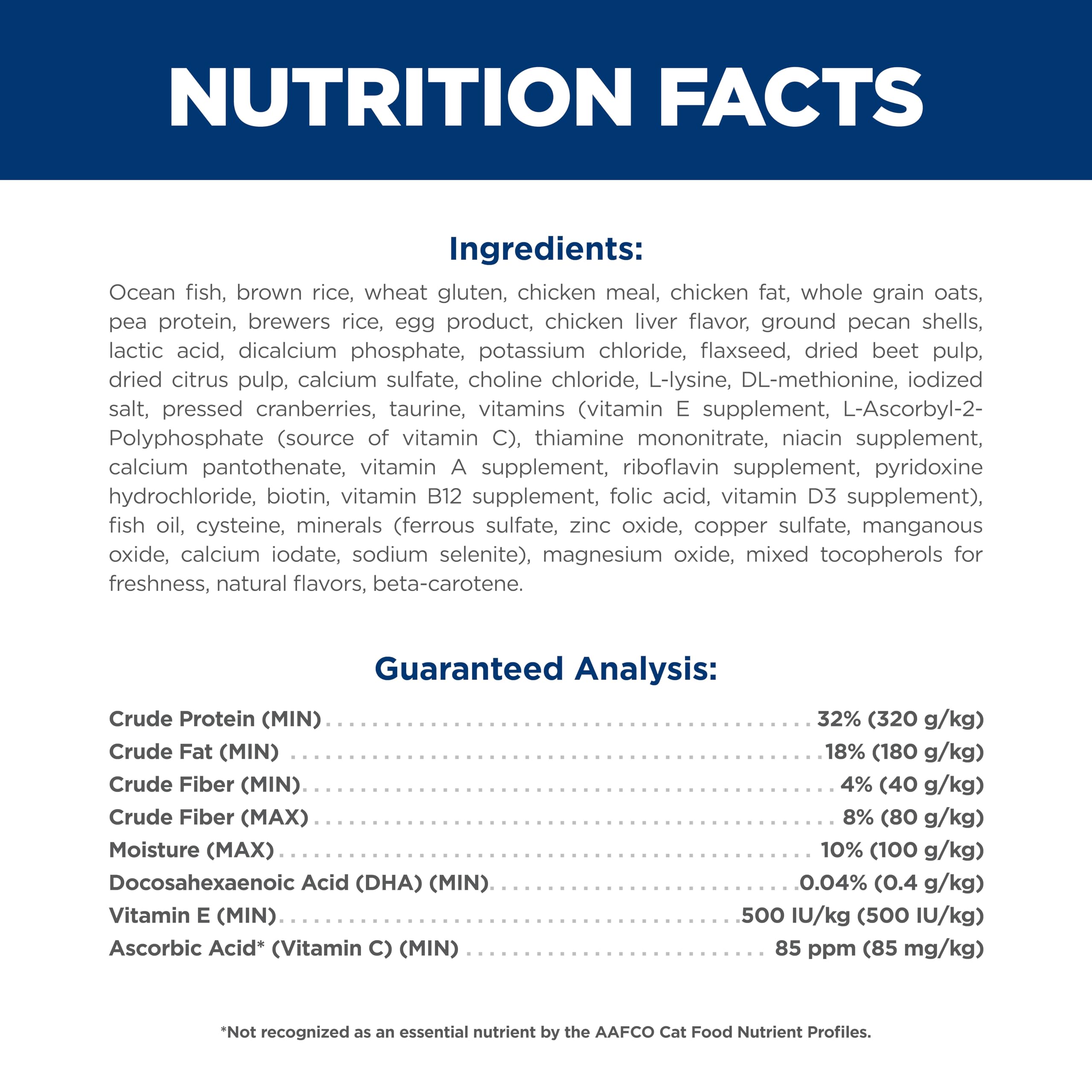 Hill's Science Diet Kitten ingredients label shows natural components.