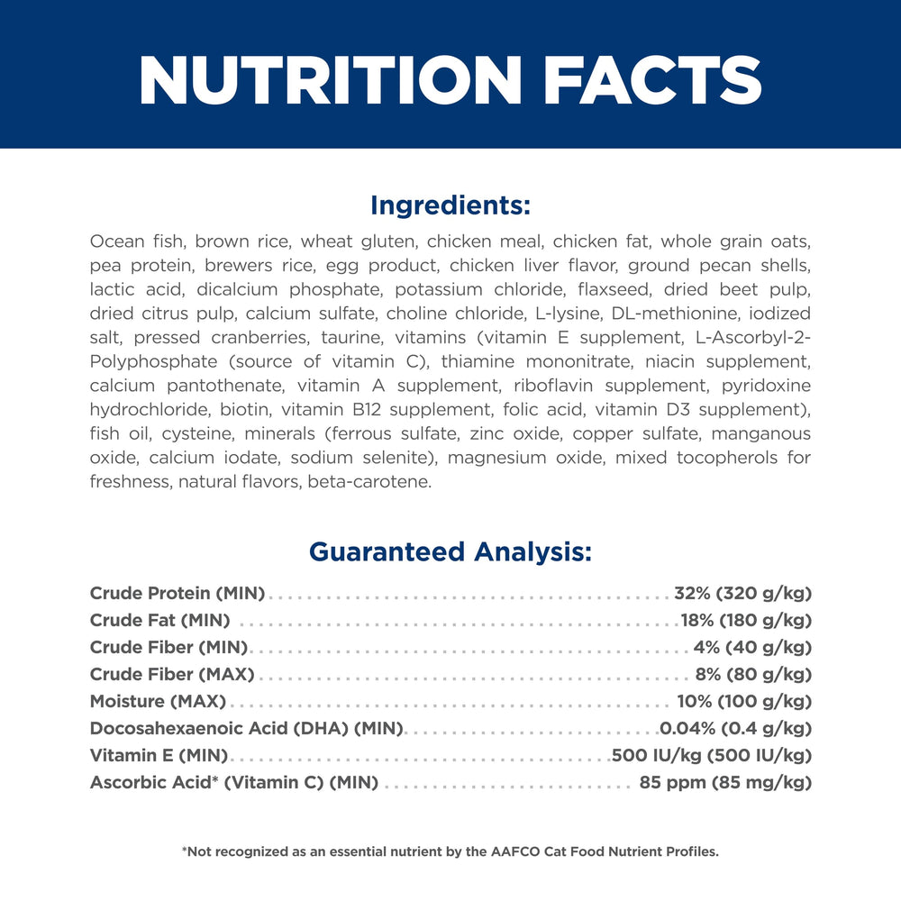 Hill's Science Diet Kitten ingredients label shows natural components.