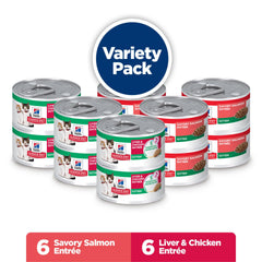 Hill's Science Diet Liver-Chicken Entrée close-up highlights protein for muscle support in kittens.