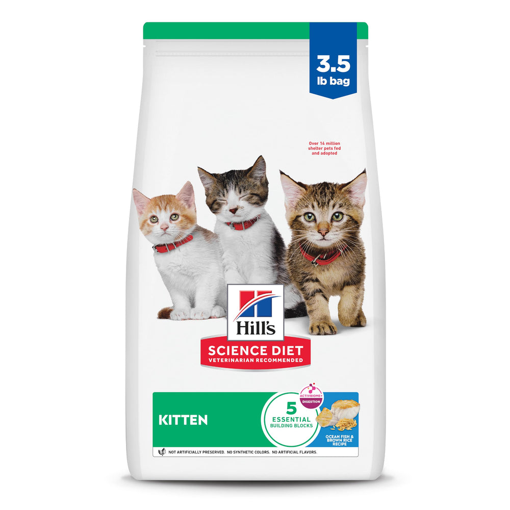 Hill's Science Diet Kitten Ocean Fish & Brown Rice bag front for balanced growth