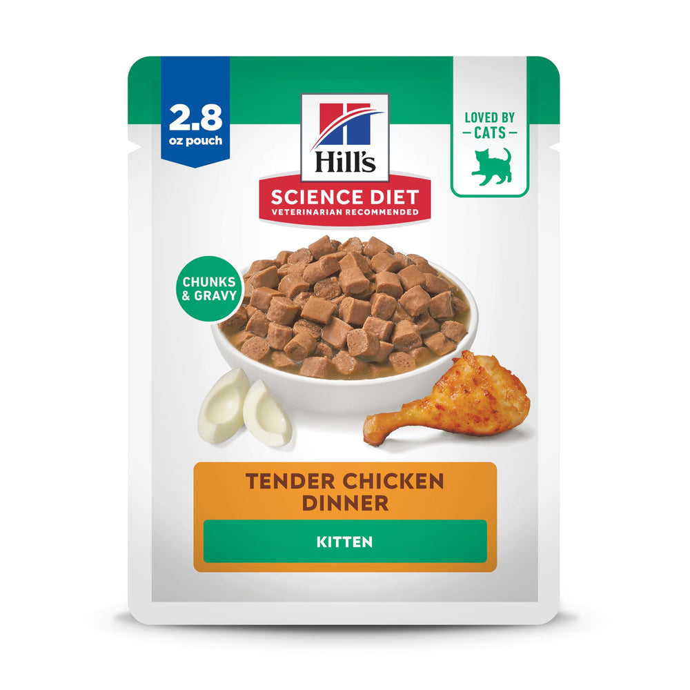 Hill's Science Diet Kitten wet chicken 2.8 oz pouch for easy feeding