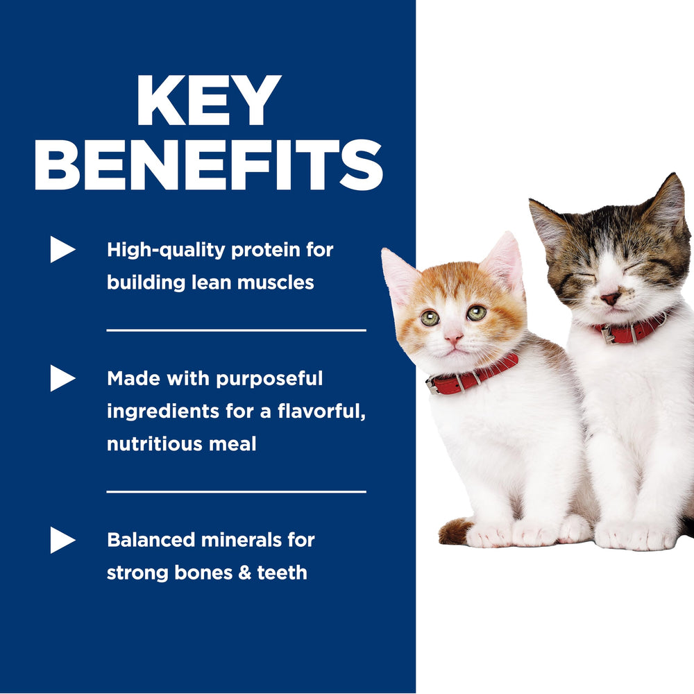 Balanced minerals for healthy teeth and bones in Hill's Kitten formula.