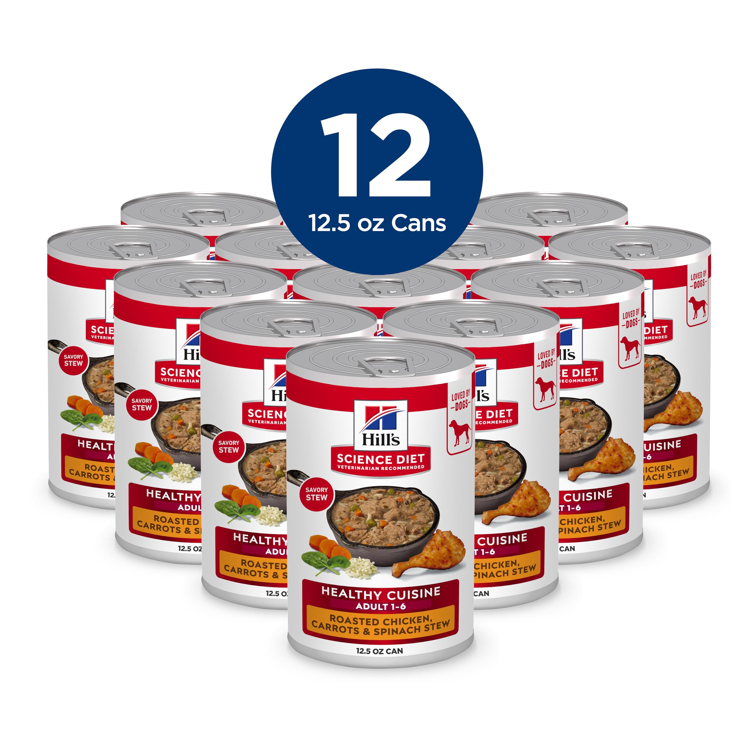 Hill's Science Diet label Roasted Chicken ingredients emphasizes natural, balanced nutrition for adult dogs.