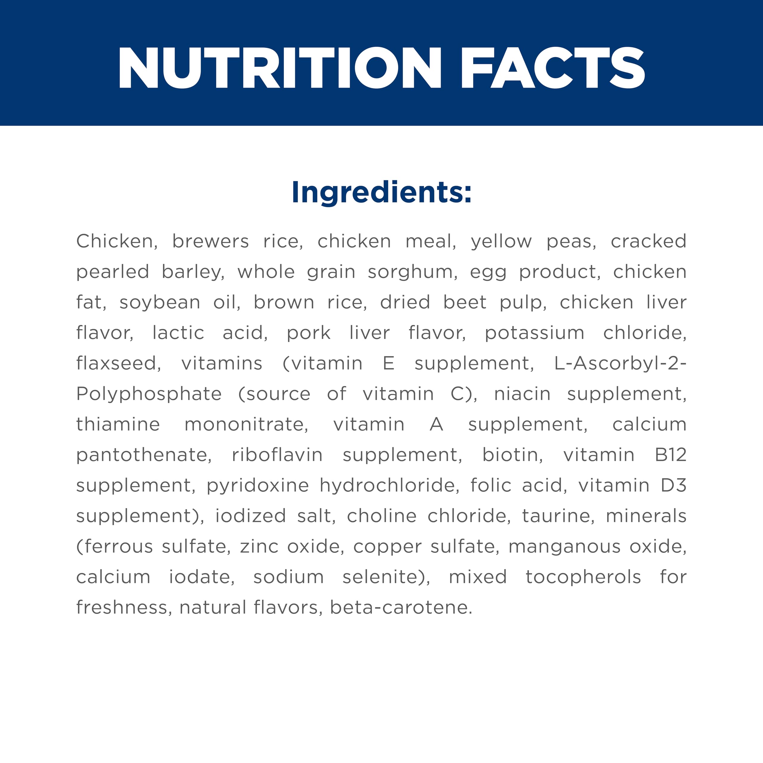 Made in the USA with globally sourced ingredients forHill's Nutrition.