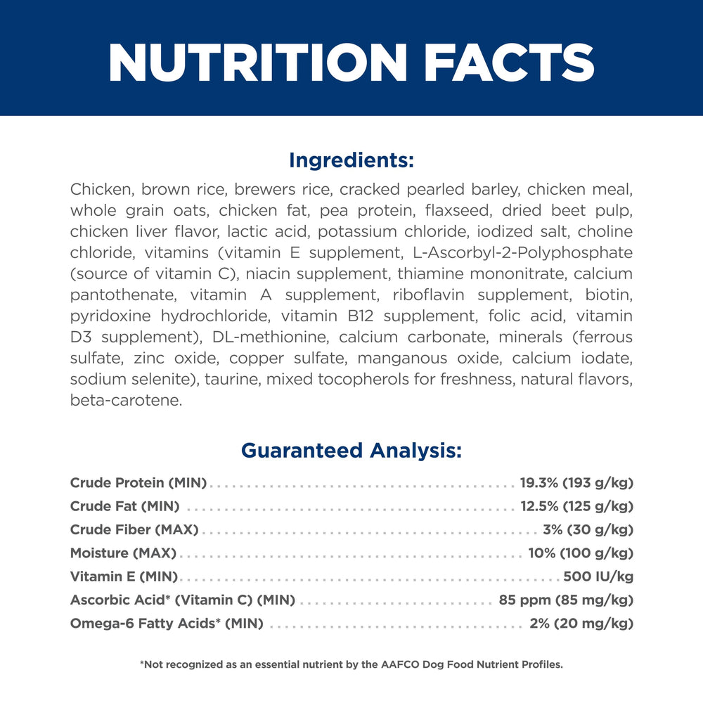 Hill's Science Diet natural ingredients bag conveys simple, trusted formula