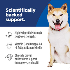 Hill's Science Diet omega-3-6 enriched kibble promoting healthy skin and coat