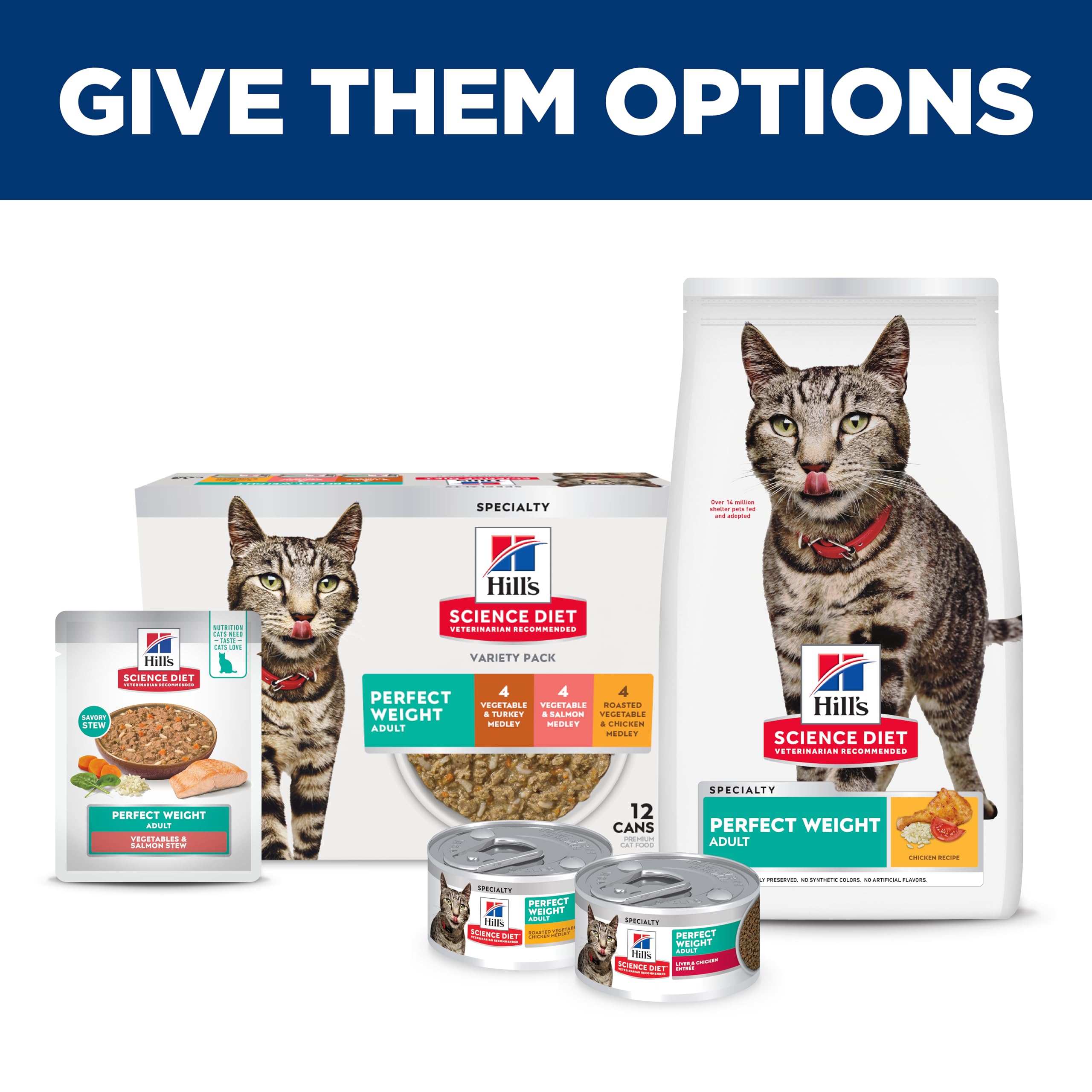Branding of Hill's Science Diet signals trusted nutrition for adult cats.