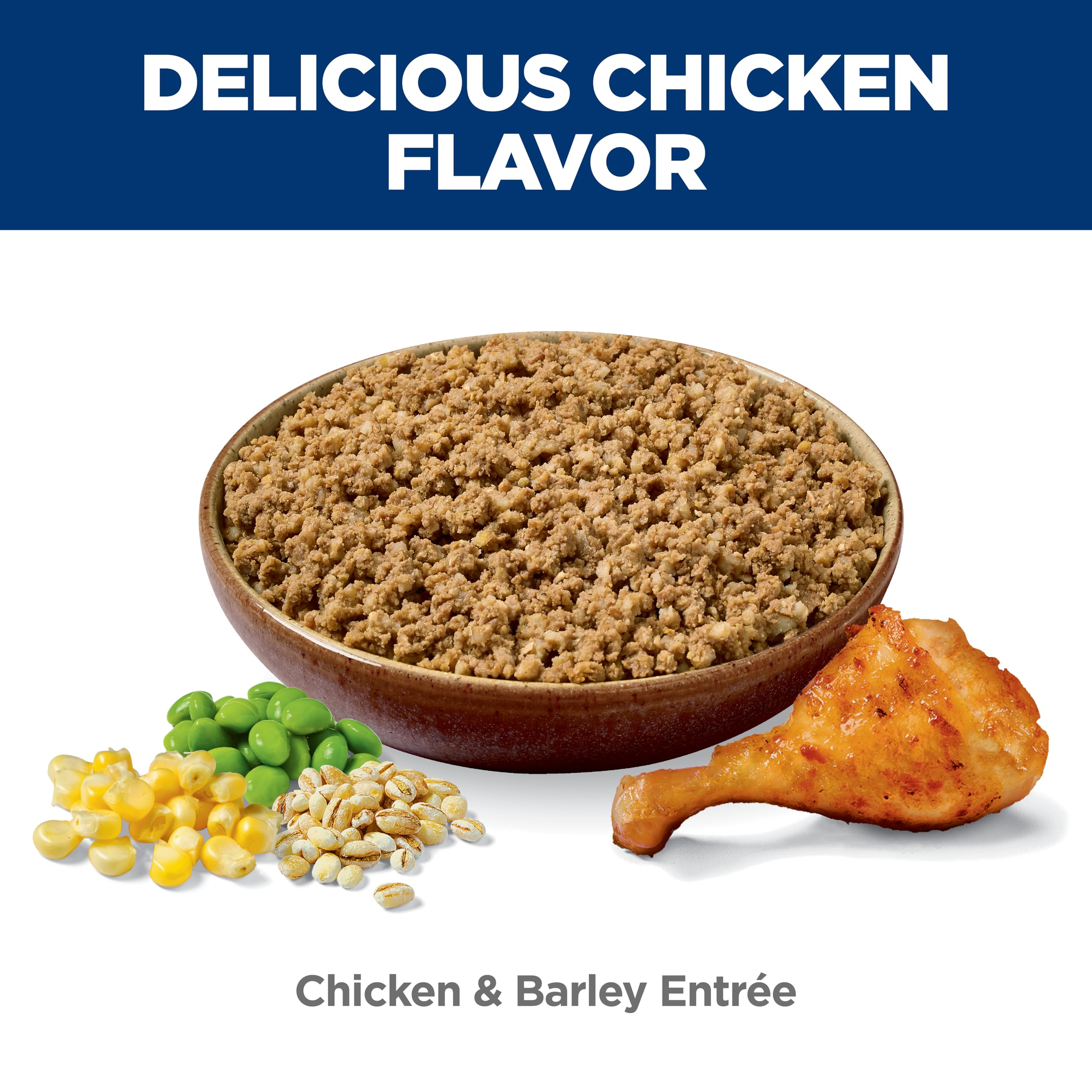Hill's Science Diet Puppy Chicken and Barley label highlights real chicken as first ingredient.