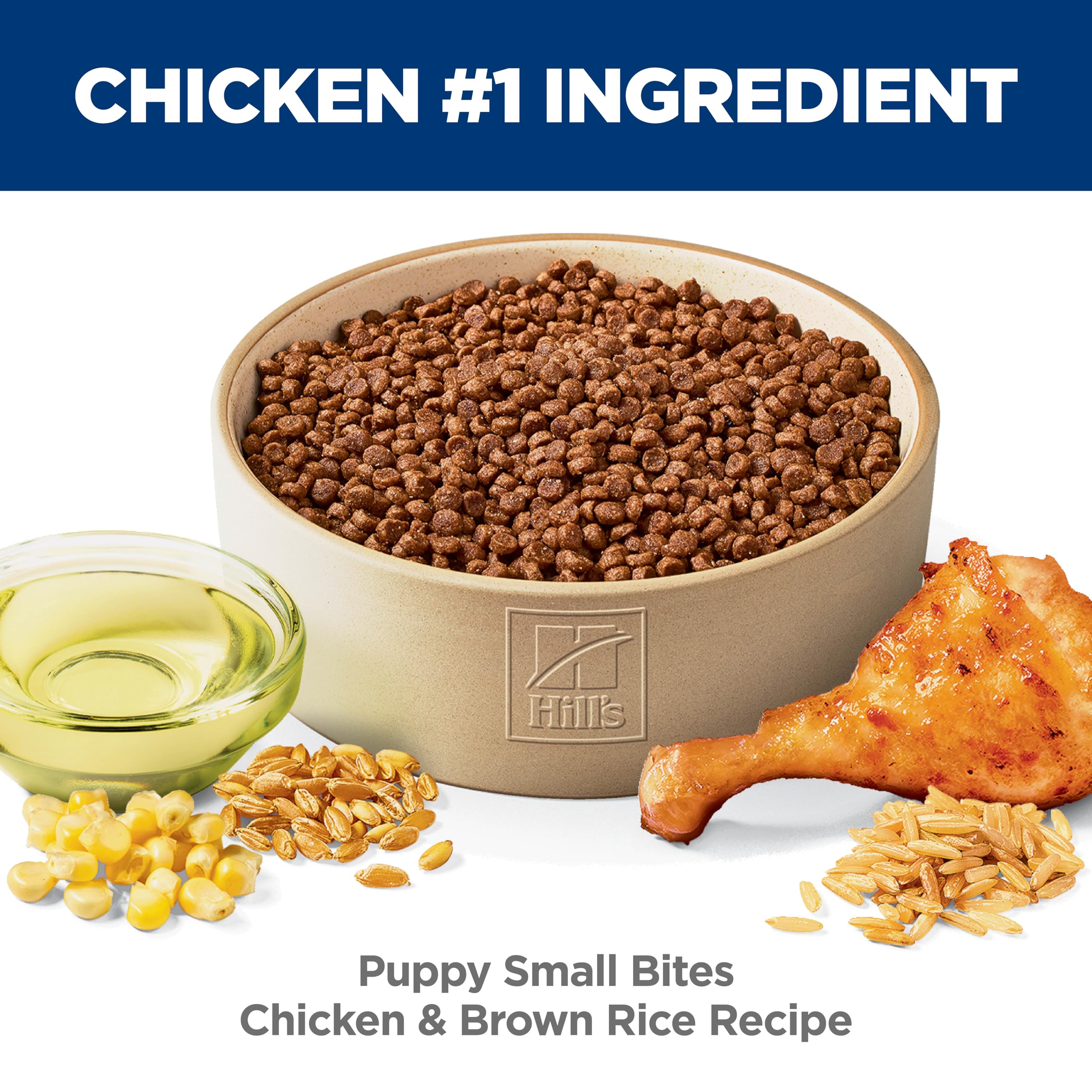 Hill's Science Diet Puppy Small Bites nutrition panel emphasizes minerals for growing bones