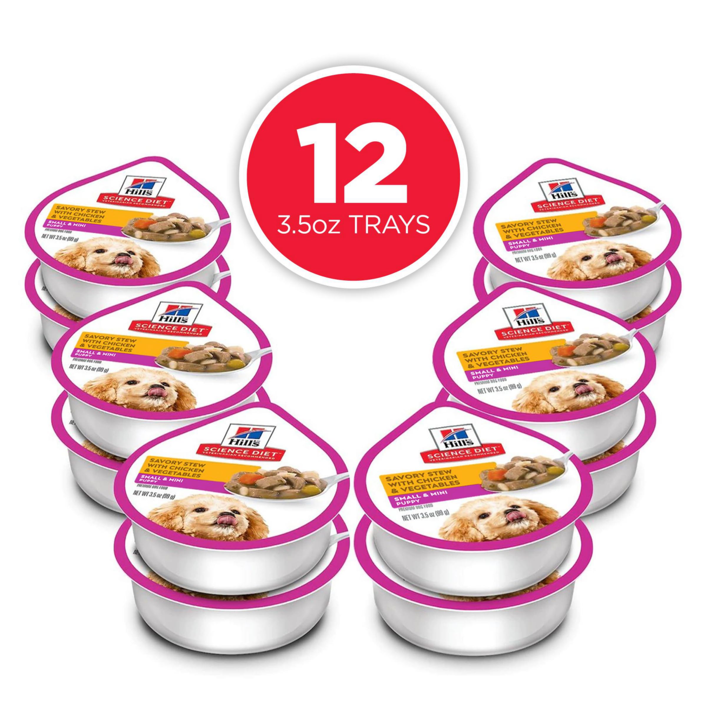 Serving Hill's Science Diet Puppy Small & Mini from a ready-to-serve tray.
