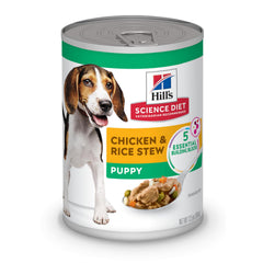 Hill's Science Diet Puppy Chicken & Rice Stew can with real chicken for lean muscle