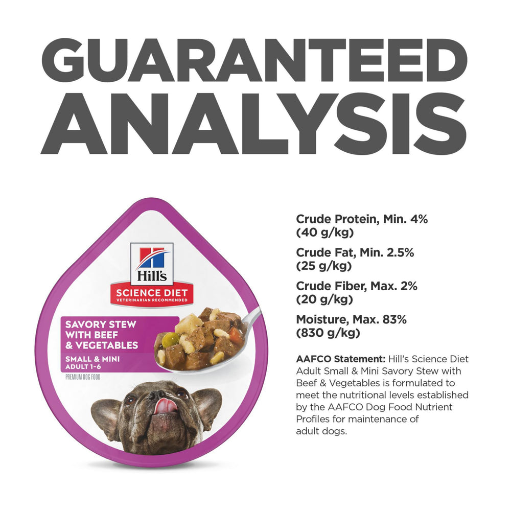 Hill's Science Diet ingredients show real meat and brown rice in gravy.