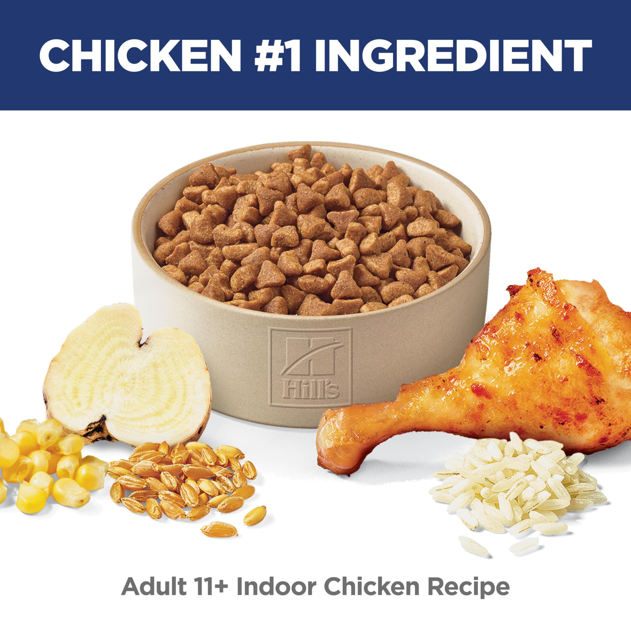 Closeup of Hill's Science Diet kibble highlighting high-quality chicken protein