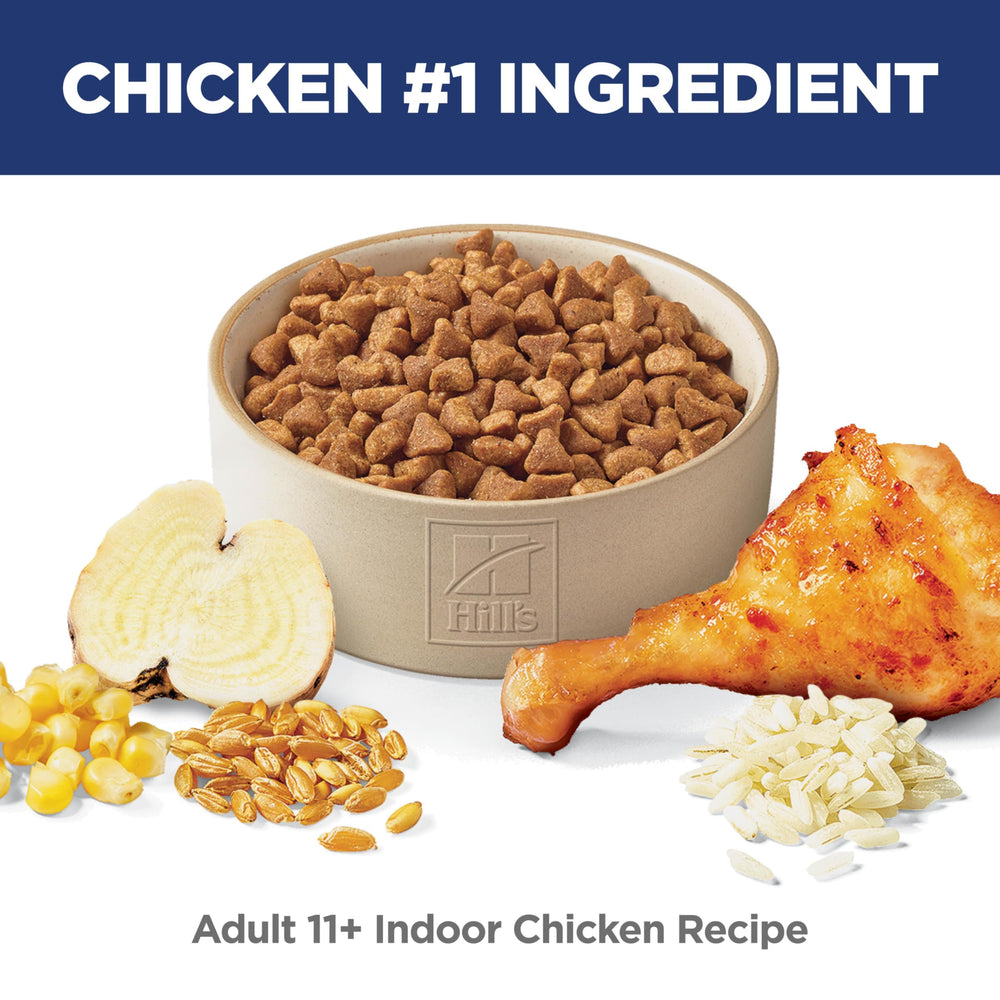 Closeup of Hill's Science Diet kibble highlighting high-quality chicken protein