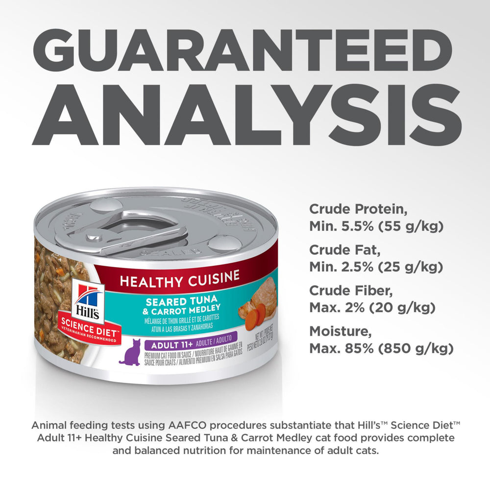 Hill's Science Diet Senior 11+ veterinarian-trust image emphasizes premium senior nutrition