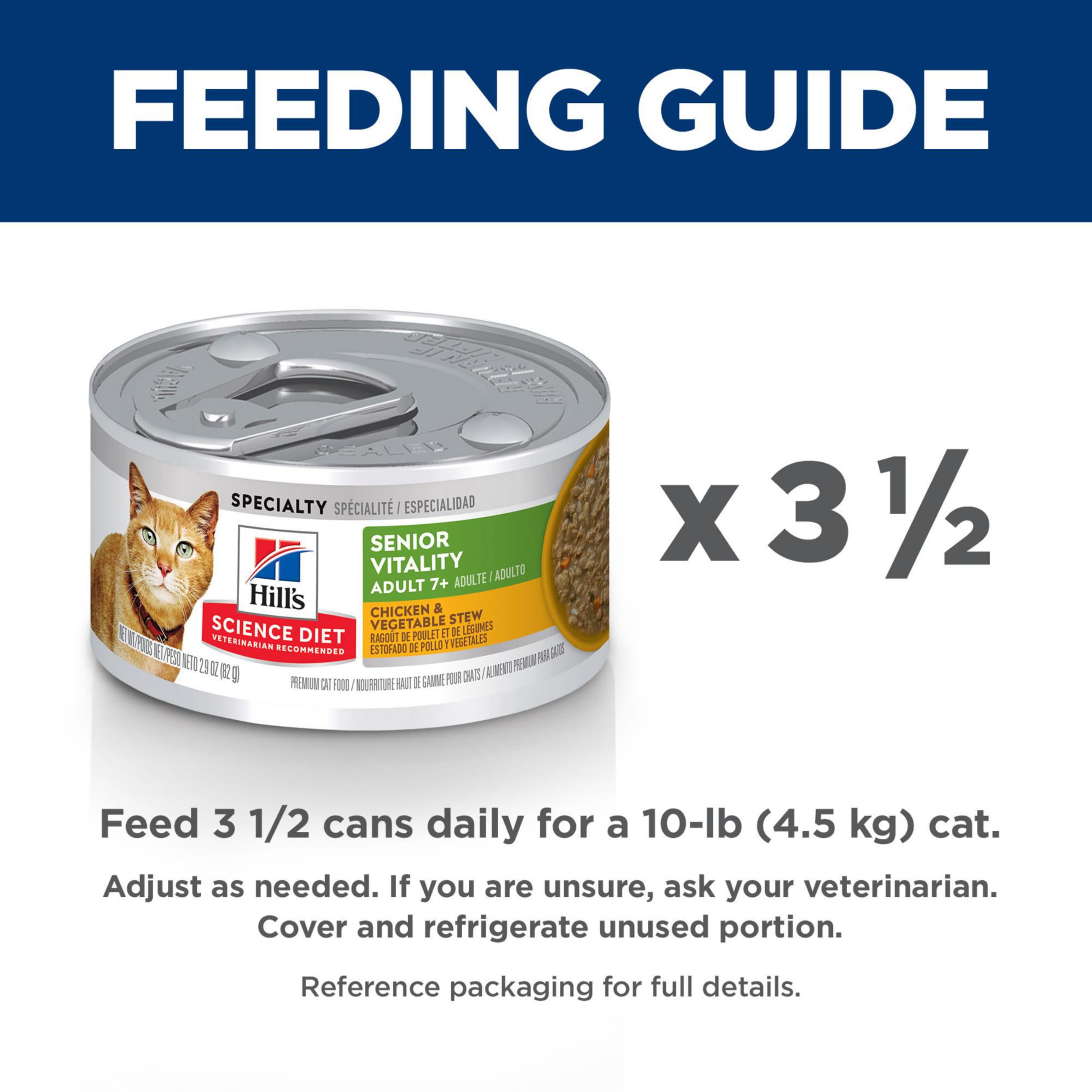 Hill's Science Diet Senior Vitality supports brain function and daily energy for older cats.
