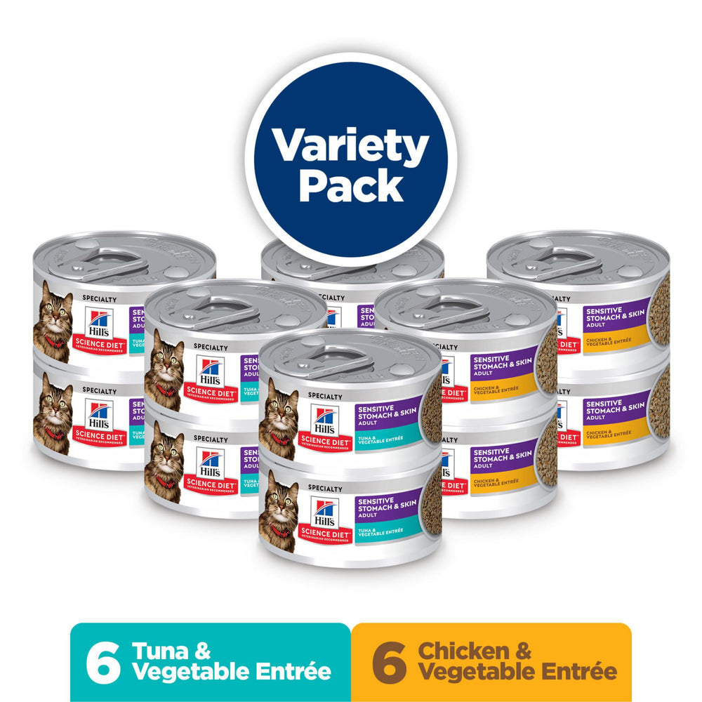 Hill's Science Diet chicken entrée can for skin-friendly nutrition and palatability