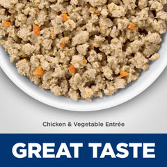 Close-up of Hill's Science Diet chicken and vegetables for sensitive stomachs