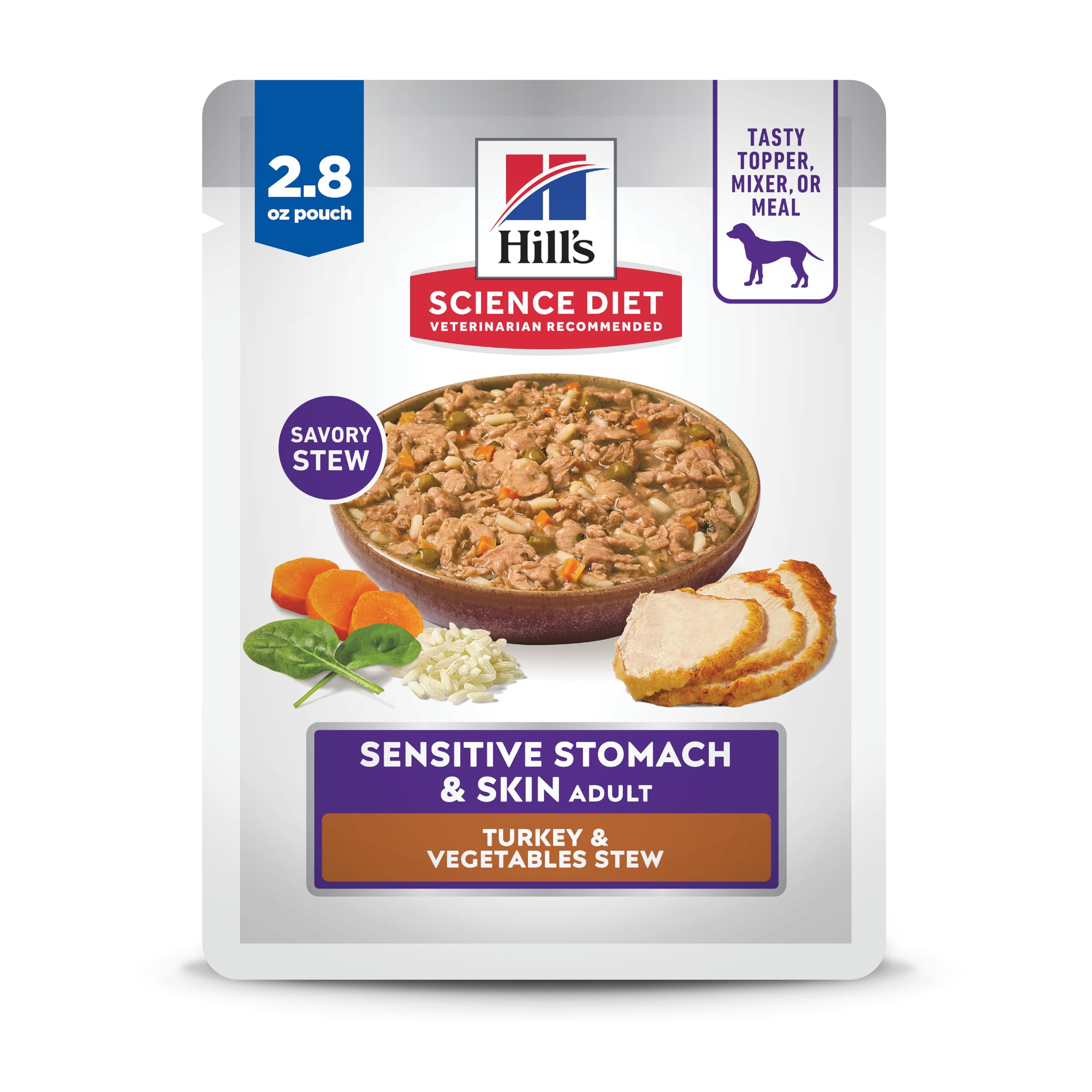 Hill's Science Diet Sensitive Stomach & Skin turkey rice stew pouch ready to serve promotes easy digestion
