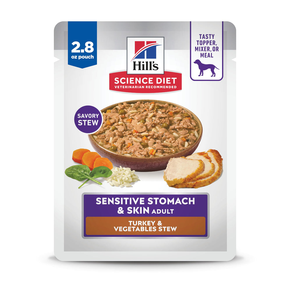 Hill's Science Diet Sensitive Stomach & Skin turkey rice stew pouch ready to serve promotes easy digestion
